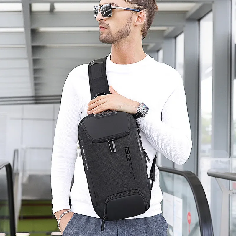 Chikage Bolsa de Peito Crossbody, grande capacidade, multifunções, bolsa de ombro unissex, tendência de moda masculina, personalidade