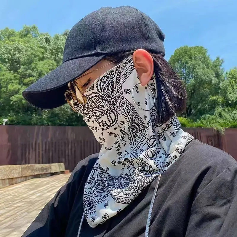 Fashion Punk Sunscreen Mask For Men Women Summer Face Neck UV Protection Ear Scarf Hip Hop Outdoor Sports Cycling Bandana Scarfs