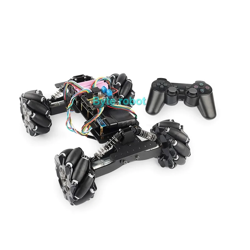 Assorbimento degli urti omnidirezionale Mobile Car regolabile 4WD Mecanum Chassis per Arduino Robot Kit fai da te ruota di sospensione RC