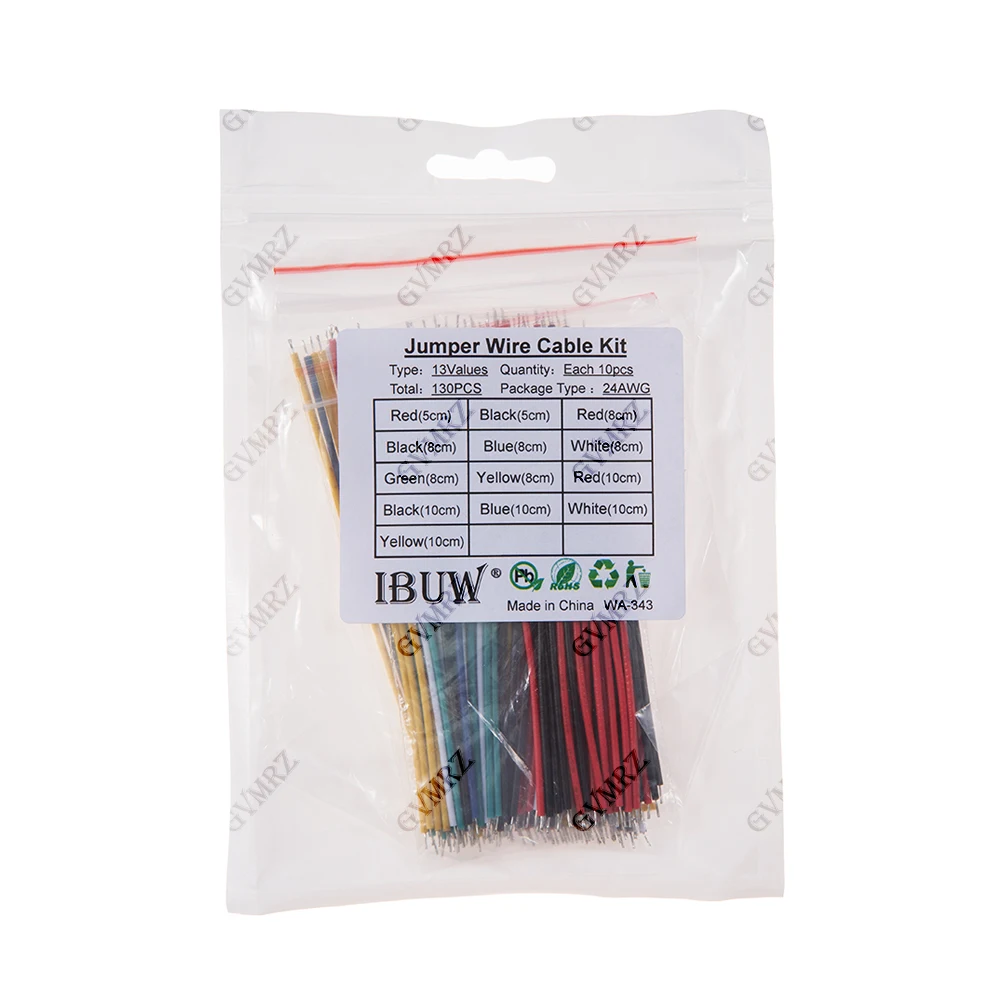 130Pcs 8cm 10cm 6Colors 24AWG Breadboard Jumper Wire Cable Kit Tin-Plated PCB Solder Cable Flexible PVC Electronic Wire 5cm 8cm