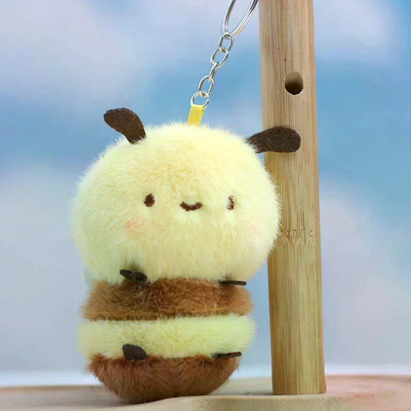 Bee Doll Pendant Key Chain Stylish Backpack Purse Doll Pendant Plush Girl Gift Pendant Car Interior Cute Insect Keychain