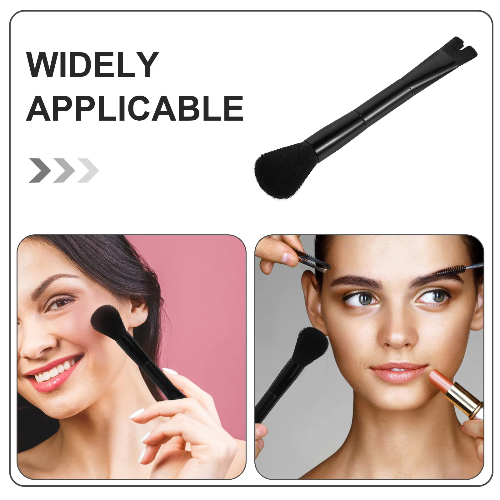 Dwustronny pędzel do konturowania nosa z ukośnym kształtem do nakładania podkładu w płynie, korektora, pudru i blendowania makijażu twarzy.