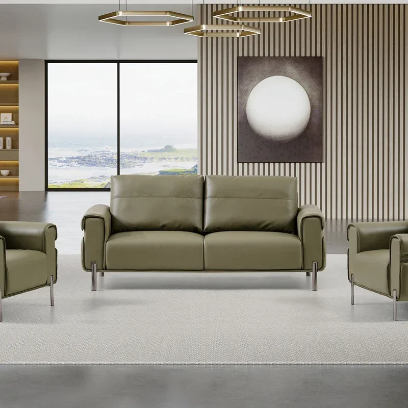 Modern minimalist Multi functionaly texture leather office sofa hotel administrative reception area  office furniture