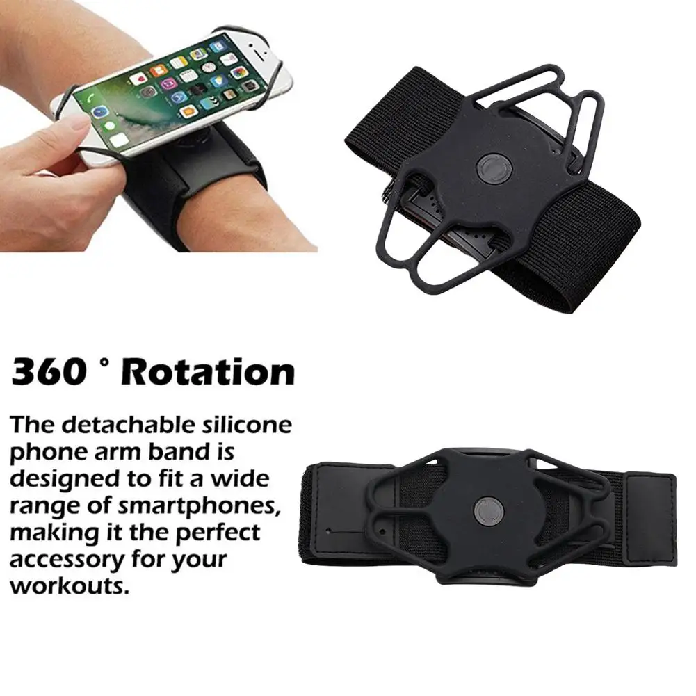 1 Pcs Universal Sports Silicone Mobile Phone Arm Strap Women's Equipment Wrist Running Arm Cuff Bag Men's Fitness Strap Arm U1Y9