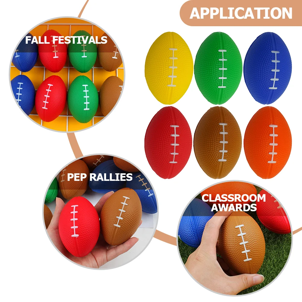 6 pezzi di sfiato calcio giocattolo divertente giocattoli antistress per bambini palline per bambini spremere rugby Pu a forma di spugna