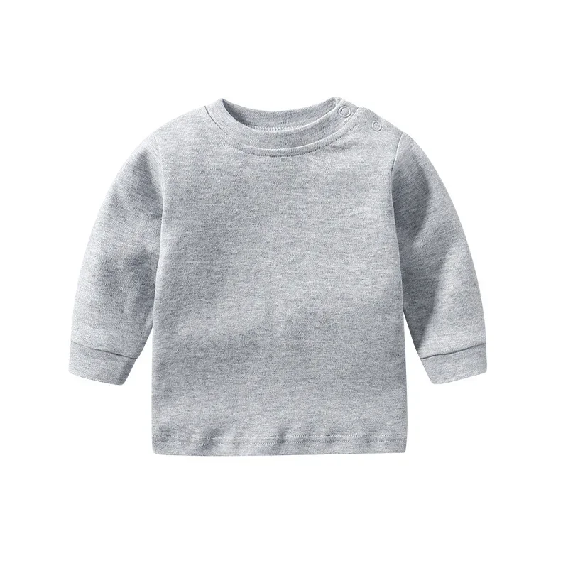 Four Seasons New Baby Long Sleeve T Shirts Infant Boy Cotton Bottoming Shirts Solid Toddler Girls/Boys Soft  T Shirts Kids Tee