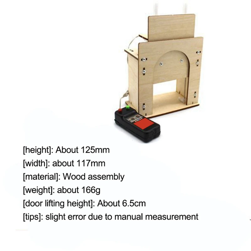 2X Wooden Lift Door No. 1 Self-Made House Garage Model Electric Door Kit DIY Technology Gizmo Toy