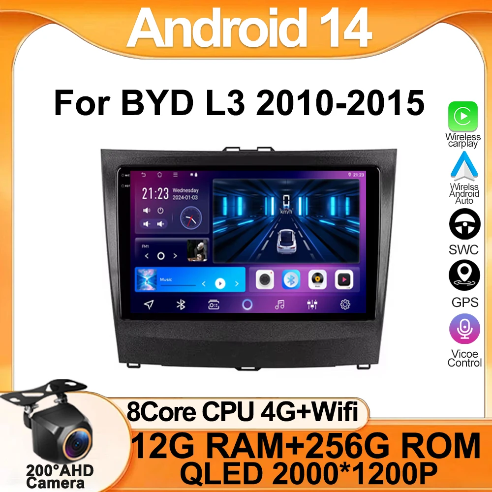 

Android For BYD L3 2010 2011 2012 2013 2014 2015 Car Radio 2 din Multimedia Video Player Carplay GPS Navigation Bluetooth 8 Core
