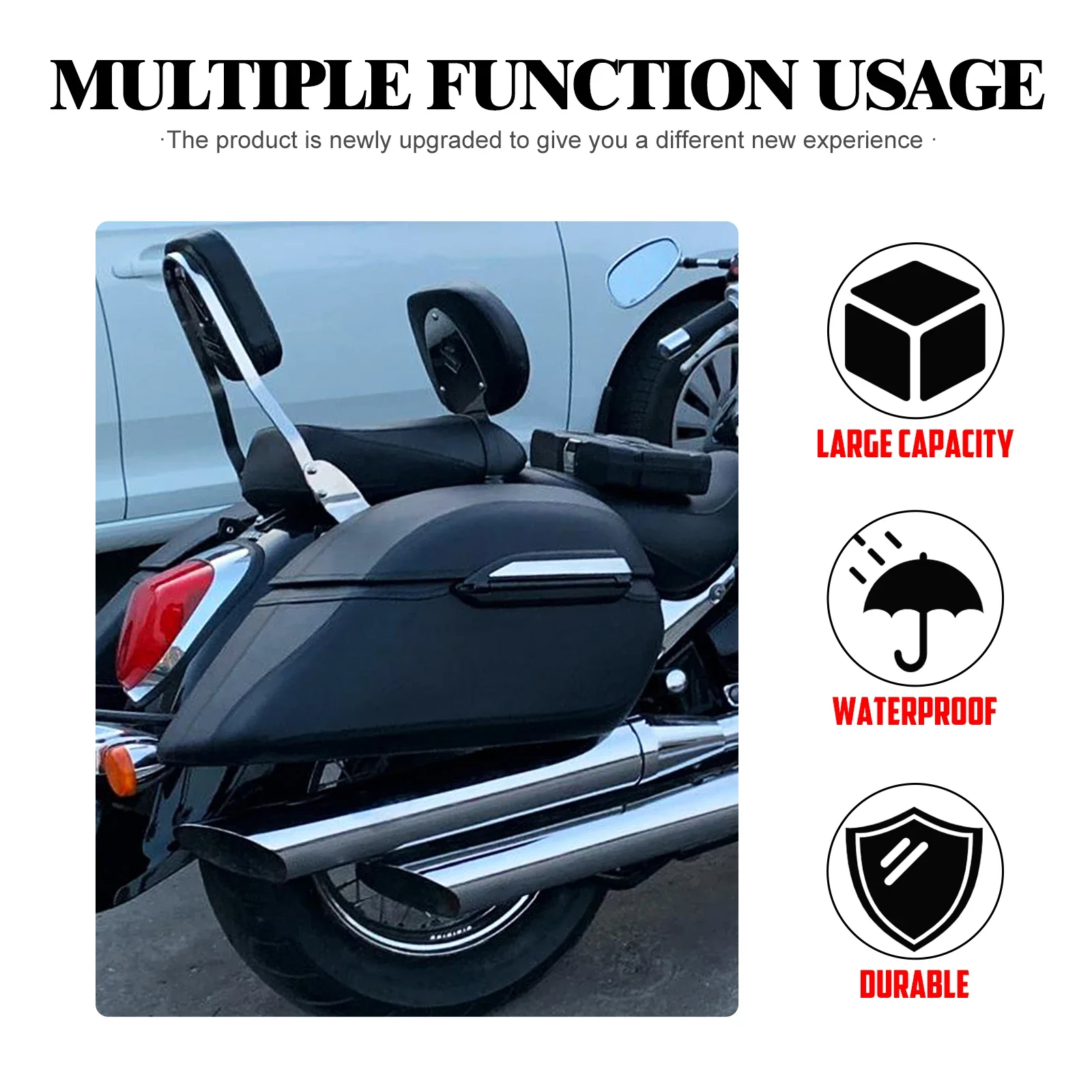 Motorcycle Hard Bags Saddlebags Trunk Luggage & Heavy Duty Mounting Bracket Kit For Harley Touring Softail XL For Suzuki For BMW