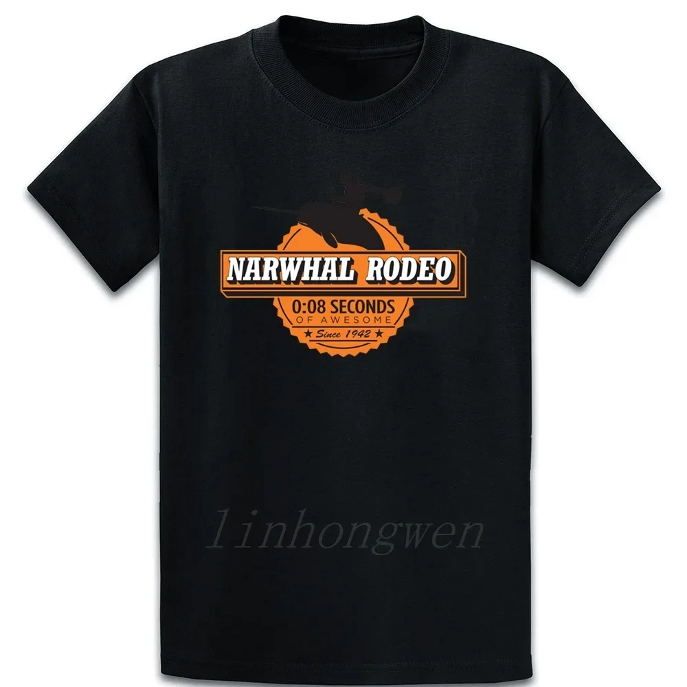 

Narwhal Rodeo Awesome Orange Couple Short Sleeved T-shirt For Men Women Breathable Casual Pure Cotton Loose Tops