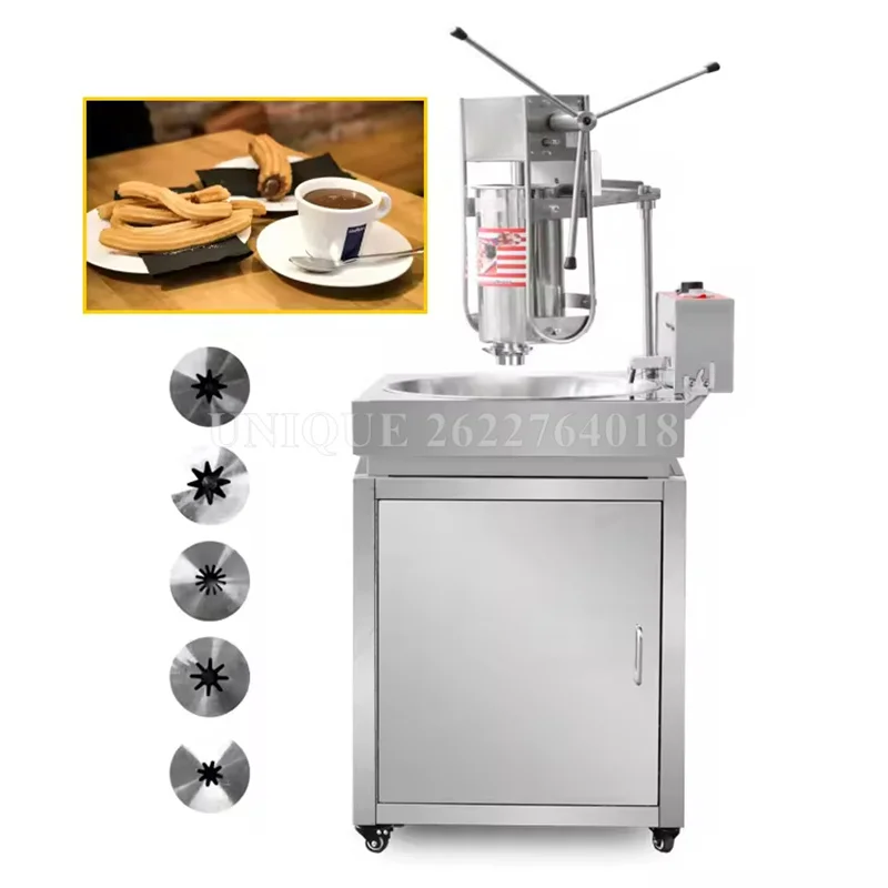 Electric Churro Making Machine Spain Churros with Fryer Stainless Steel Vertical Hollow Spanish Deep-Fried Dough Sticks Machine