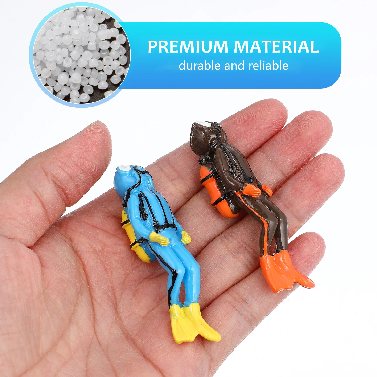 

4Pcs Resin Diver Decorations Floating Fish Tank Ornaments Small Aquarium Accessories Realistic Shaped for Tank Landscaping