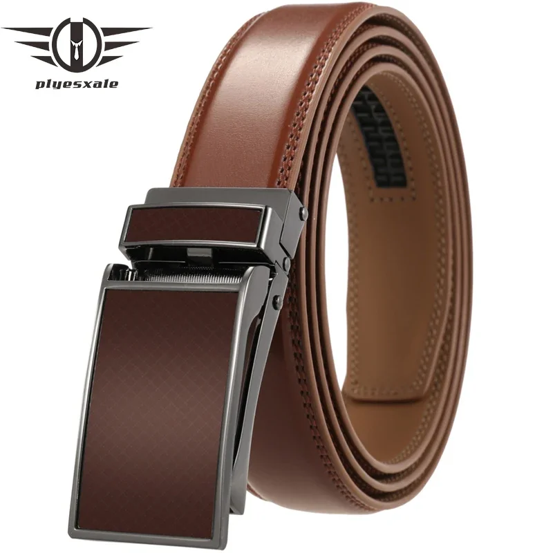 

3-3.1cm Width Men's Belt Business Formal Real Cowhide Leather Ratchet Belt High Quality Metal Automatic Buckle For Man B586