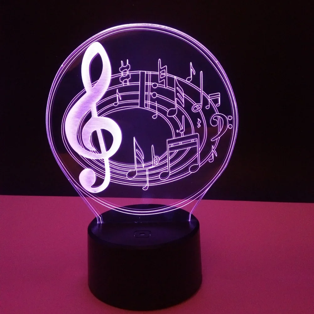 Nighdn Music Note LED Table Lamp Acrylic Night Light 7 Colors Changing Bedroom Bedside Decoration Lights Gifts for Kids Girls