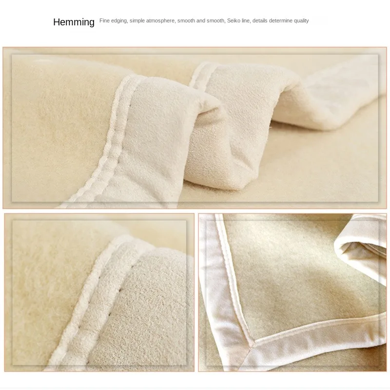 Wool Blankets 70% Wool 30% Cashmere 1.5*2/1.8*2/2*2.3m Warm Comforter Thicken Fleece Blankets For Winter Sofa Bedding Camping