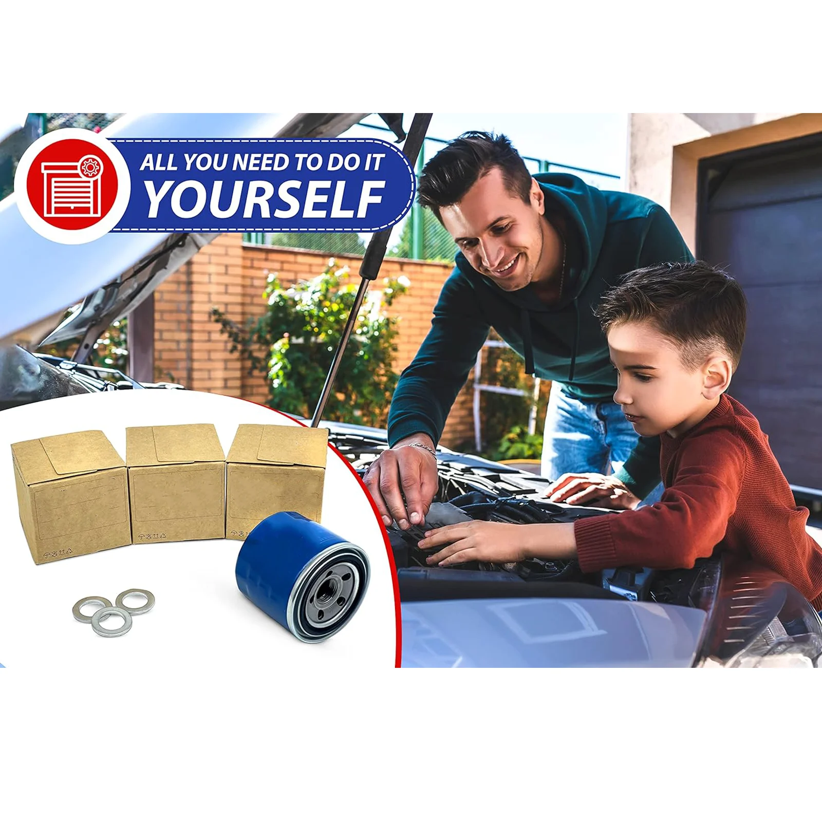 6 عبوات/10 عبوات من فلتر الزيت والحشيات مناسبة لمحركات كيا