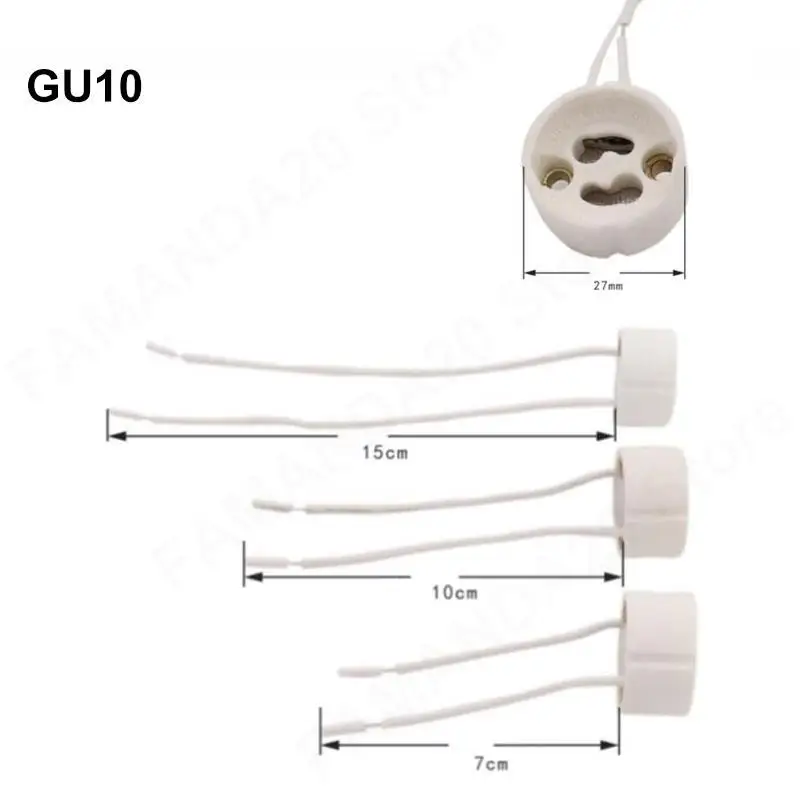 GU10 MR16 MR11 GU5.3 G4 lamp holder socket base adapter Wire silicone Connector Socket for LED Halogen Light M20