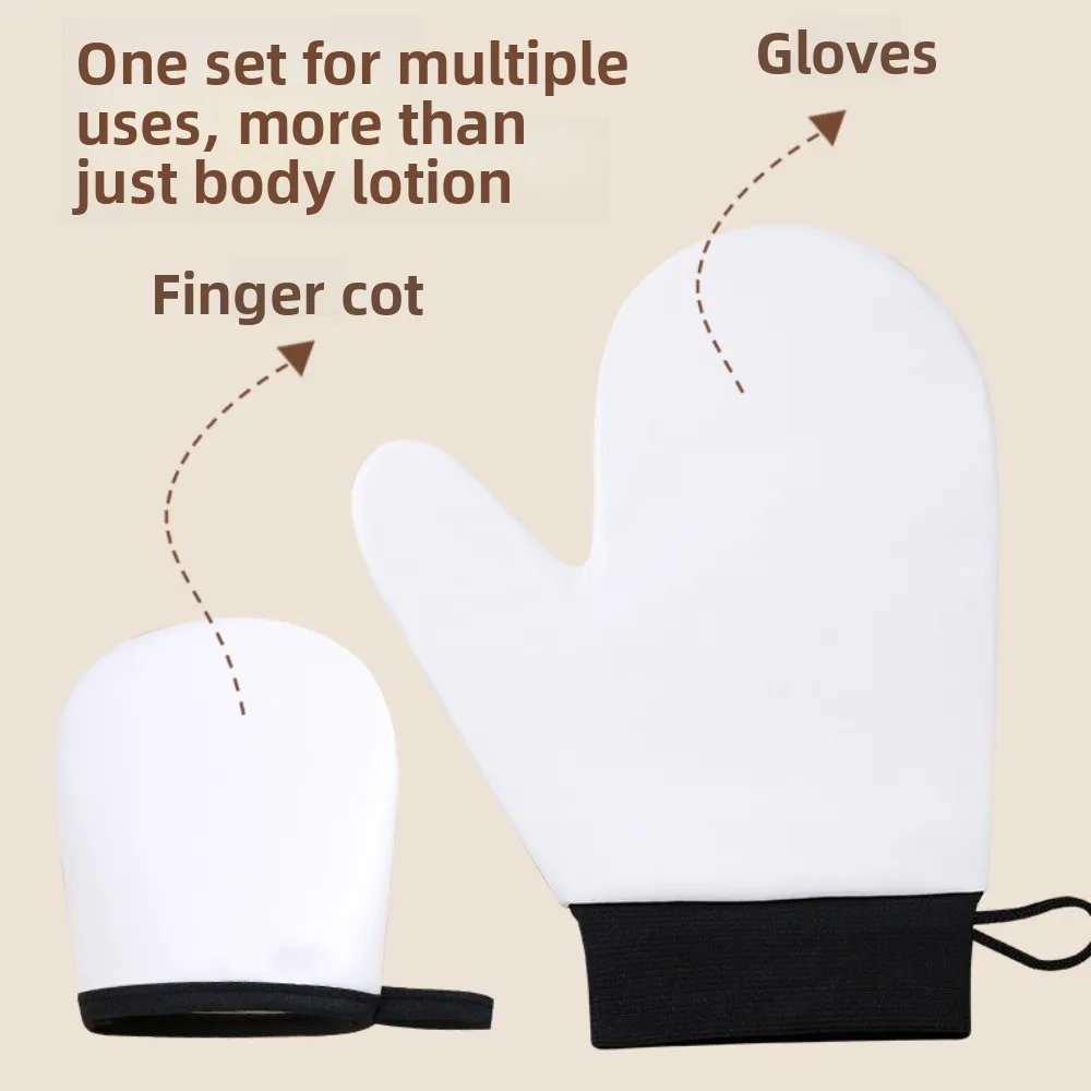 Luvas de loção corporal de couro pu, dupla face, secagem rápida, auto-abronzeamento, reutilizável, lavável, aplicador de maquiagem para pessoas preguiçosas