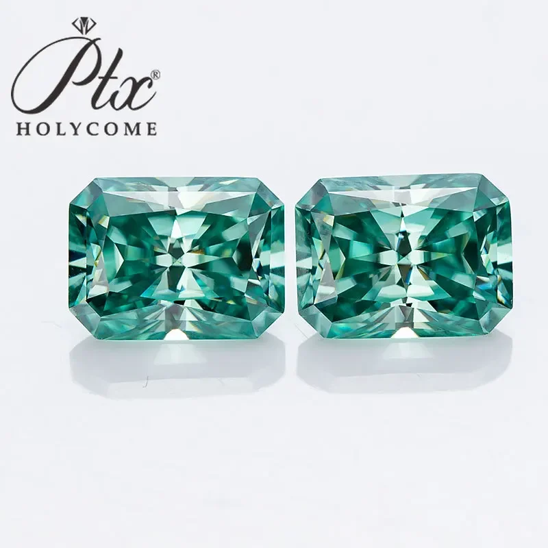 PTX Radiant Green 100%Moissanite Stone Top Quality GRA VVS1 Loose Gemstones Brilliant Cut Factory Wholesale Price Jewelry Making