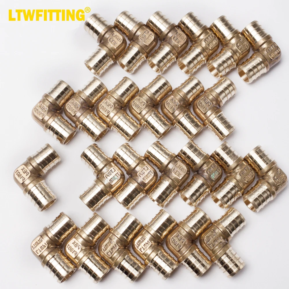 Ltwitter Latão PEX Crimp Fitting, LF, 3/4 "PEX Cotovelo, Pacote de 25