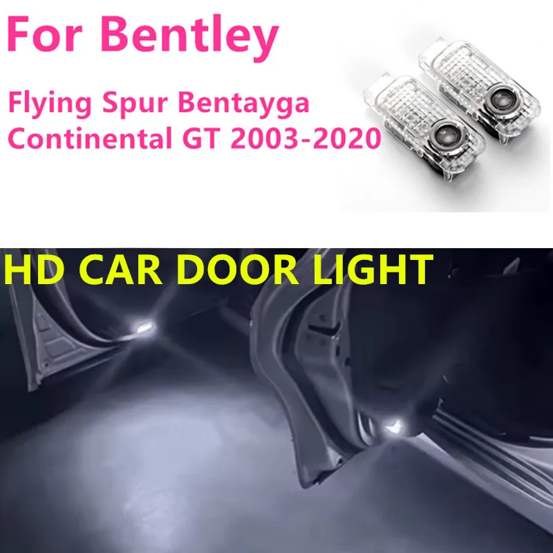 2X For Bentley Flying Spur Bentayga Continental GT 2003-2020 Car Door Welcome light LED Laser Projector Logo Ghost Shadow Light