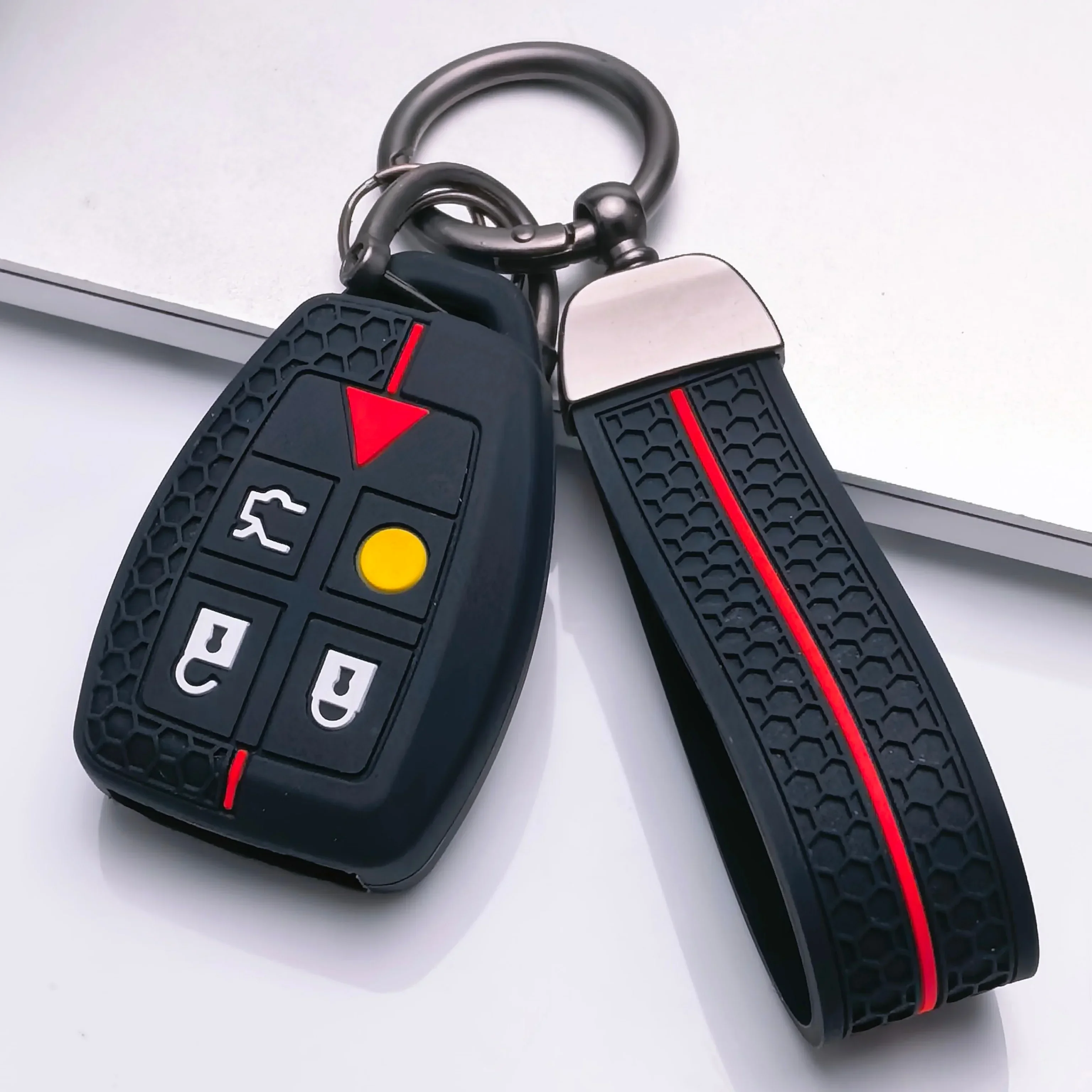 5 Buttons For Volvo C30 C70 S40 V50 2004 - 2007 Silicone Remote Key Case Fob Shell Cover Skin Jacket Sleeve Holder Accessorise
