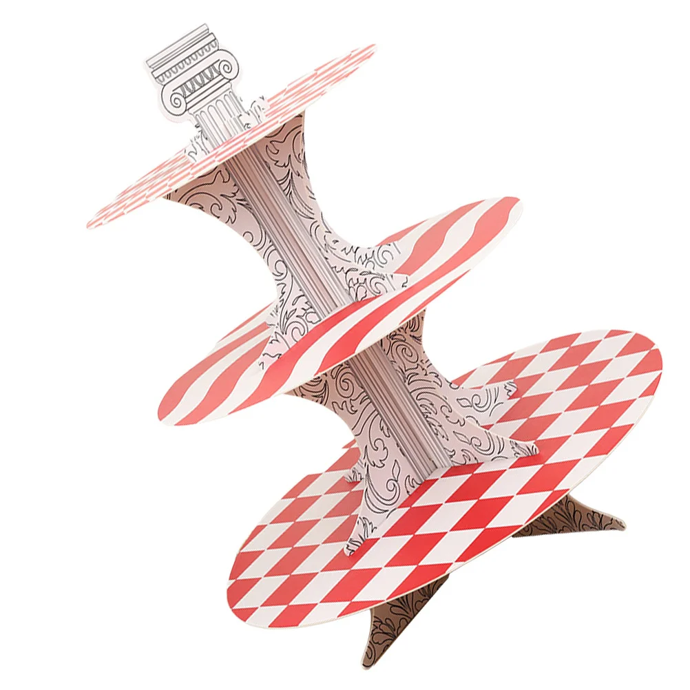1Set Paper Cupcake Stand Multi-Tier Cake Holder Display Riser for Birthday Party Dessert Table Centerpiece Decoration