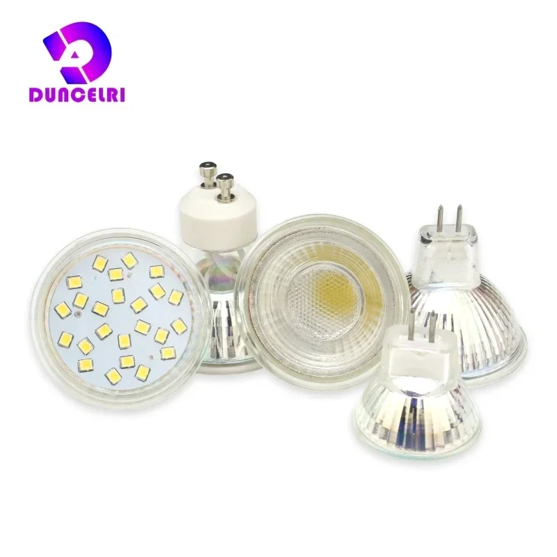 Bombillas LED COB 램프 스포트라이트 램프, 24/120 도 LED 스포트라이트, 유리 MR16 GU10 GU5.3 LED 전구, 12V 220V, 3W, 5W