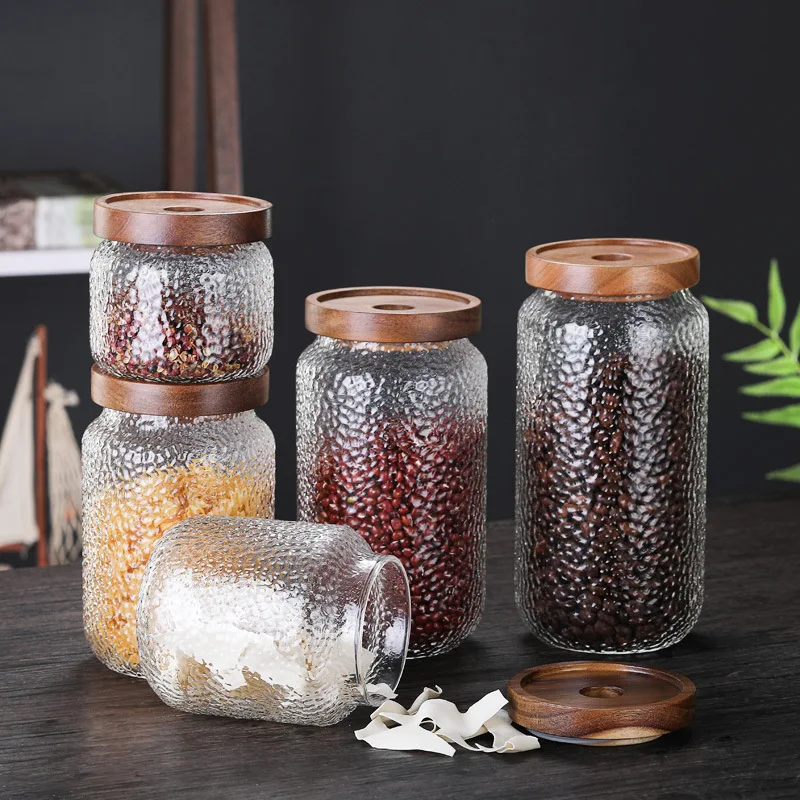 

LMM wooden cover tea can storage tank seasoning storage bottle grain storage tank