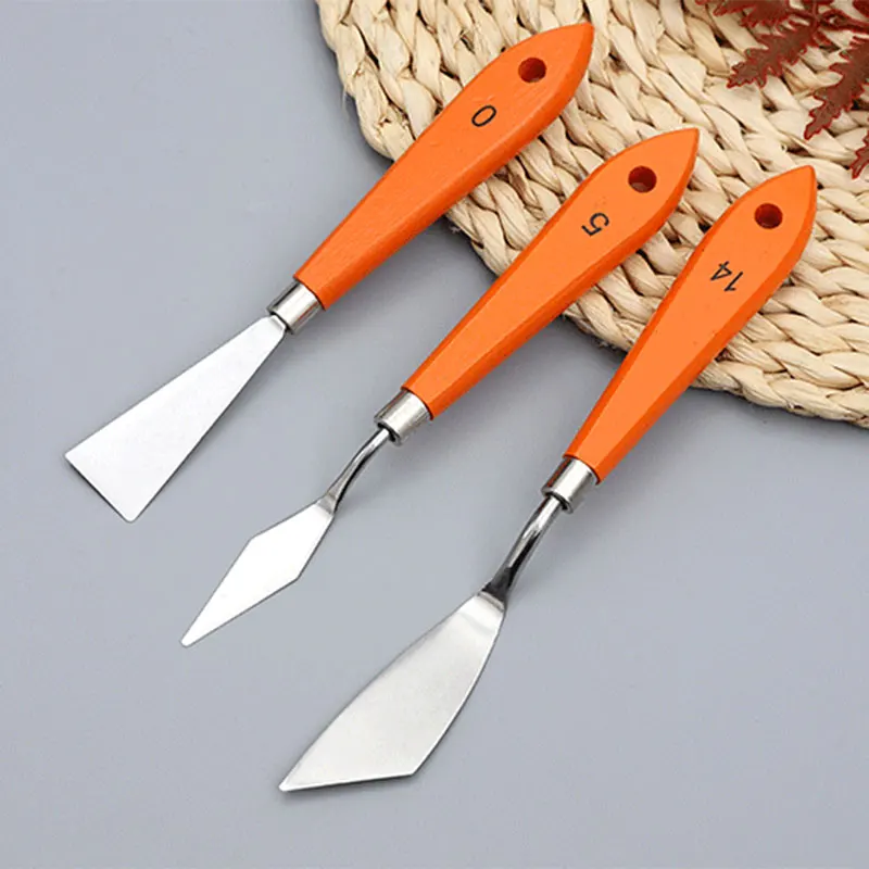 

3Pcs Art Set Stainless Steel Oil Painting Knives Artist Crafts Spatula Palette Knife Pigment Blender Mixing Scraper Tool