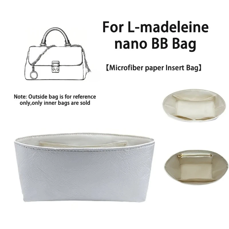 EverToner Dupont Paper Insert Bag Inner Liner Storage Support Shaper For L-madeleine nano BB Bag Travel Portable Purse Organizer