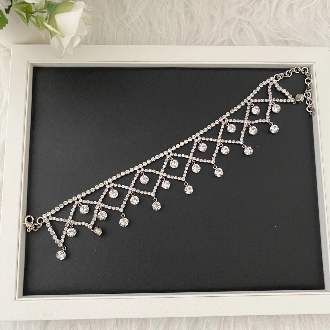 Necklace Temperament Light Luxury Lap Chain Mesh Tassel For Women Luxury Collares Para Mujer Jewelry Collier Femme Pendant