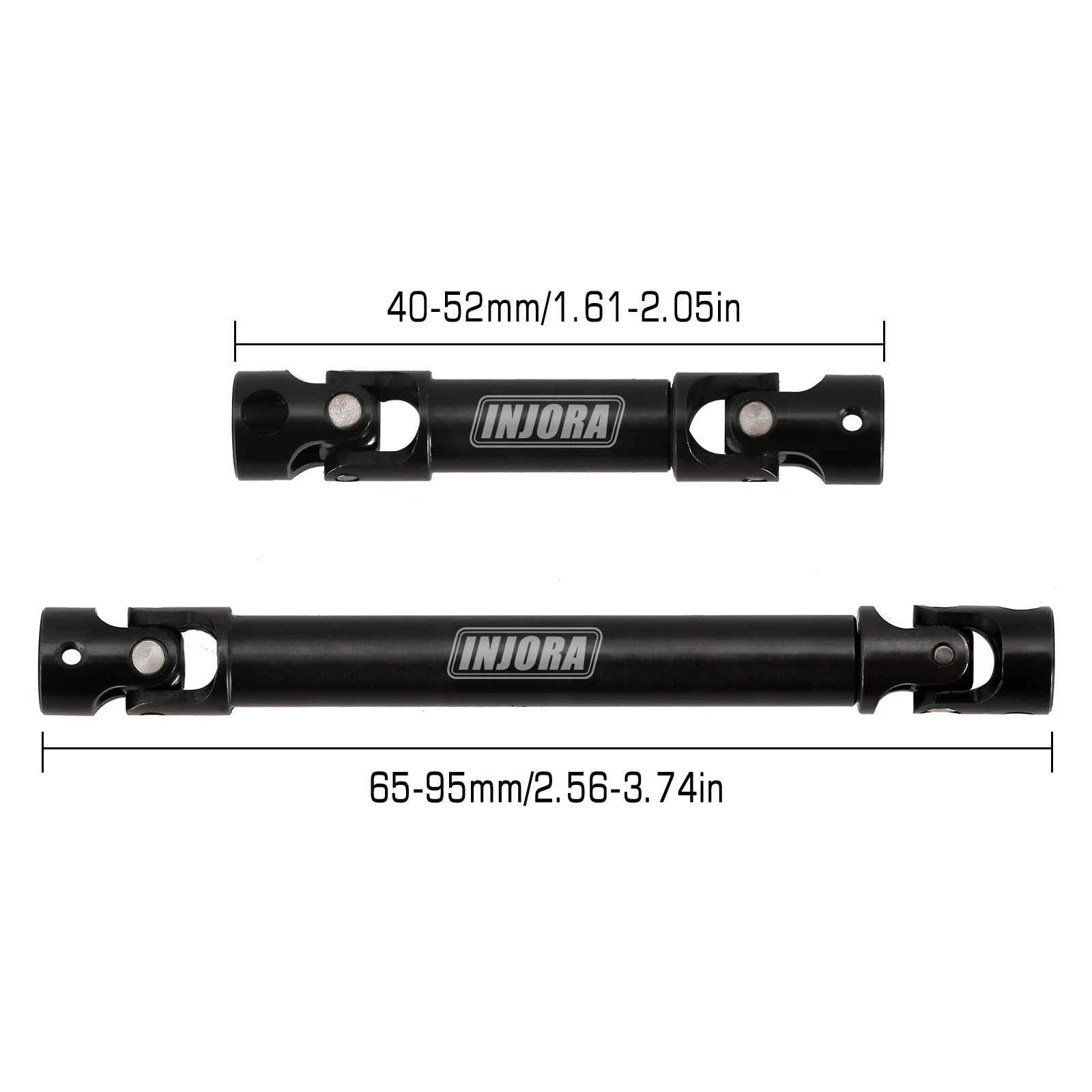 INJORA 2PCS Steel Drive Shaft Front Rear Center Shaft for 1/24 RC Crawler Car Axial SCX24 Jeep Gladiator AXI00005 Upgrade Parts