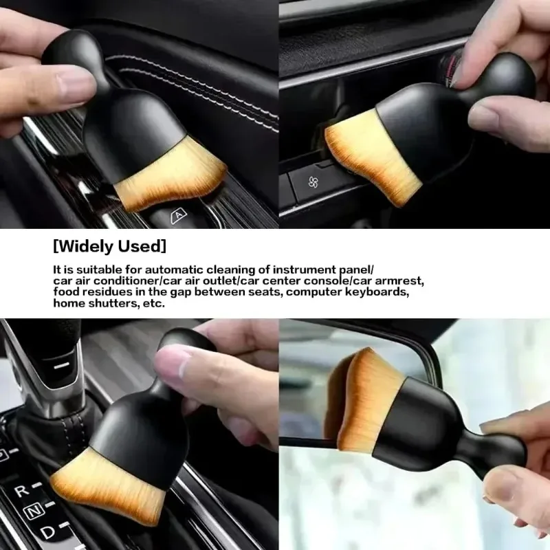 4/10pcs Car Interior Cleaning Brushes – Soft Fur Detailing Tools for Air Vents, Crevices & Dust Removal image 4
