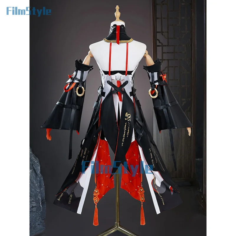 FilmStyle Wuthering Waves Changli Cosplay Costume Wig Dress Uniform Headwear Stocking Jinzhou Halloween Party for Women 3D Props