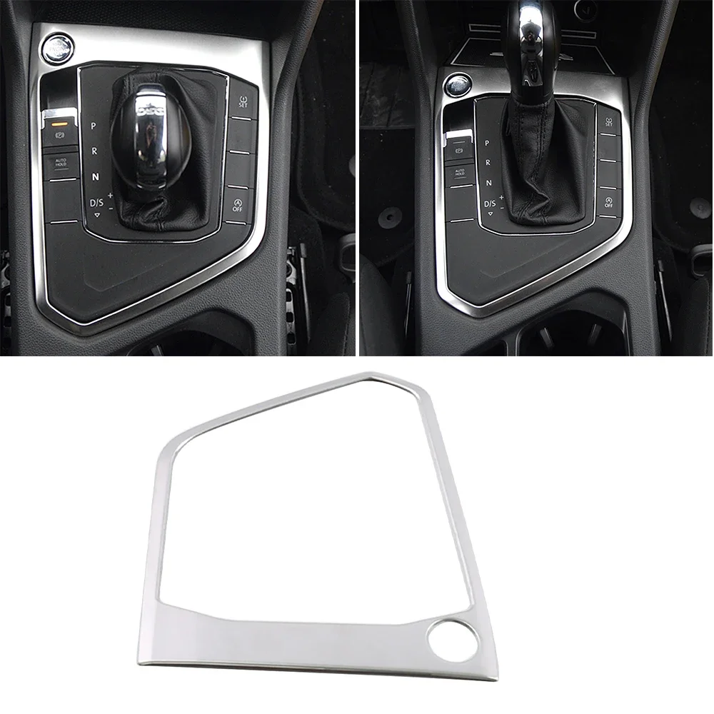 For Volkswagen VW Tiguan MK2 2017-2019 LHD AT Gearbox Gear Shift Panel Frame Trim Stainless Steel Color Sticker