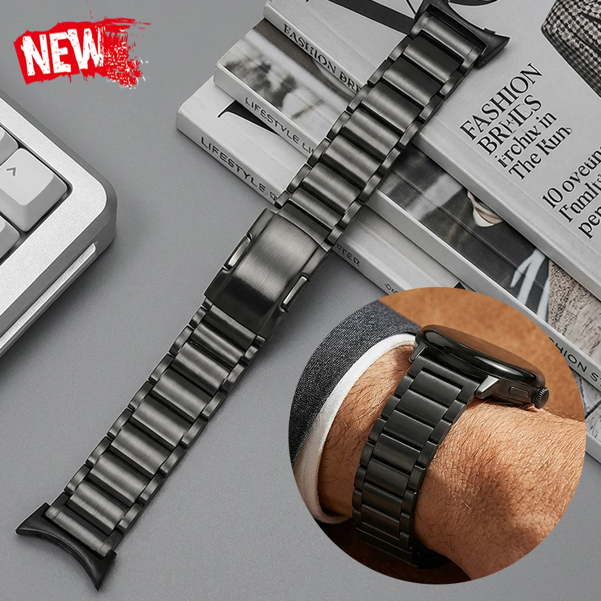 

Титановый ремешок для Google Pixel 4/3 45 мм, роскошный металлический ремешок для Pixel 3/4 45 мм, умные часы, деловой мужской браслет Correa