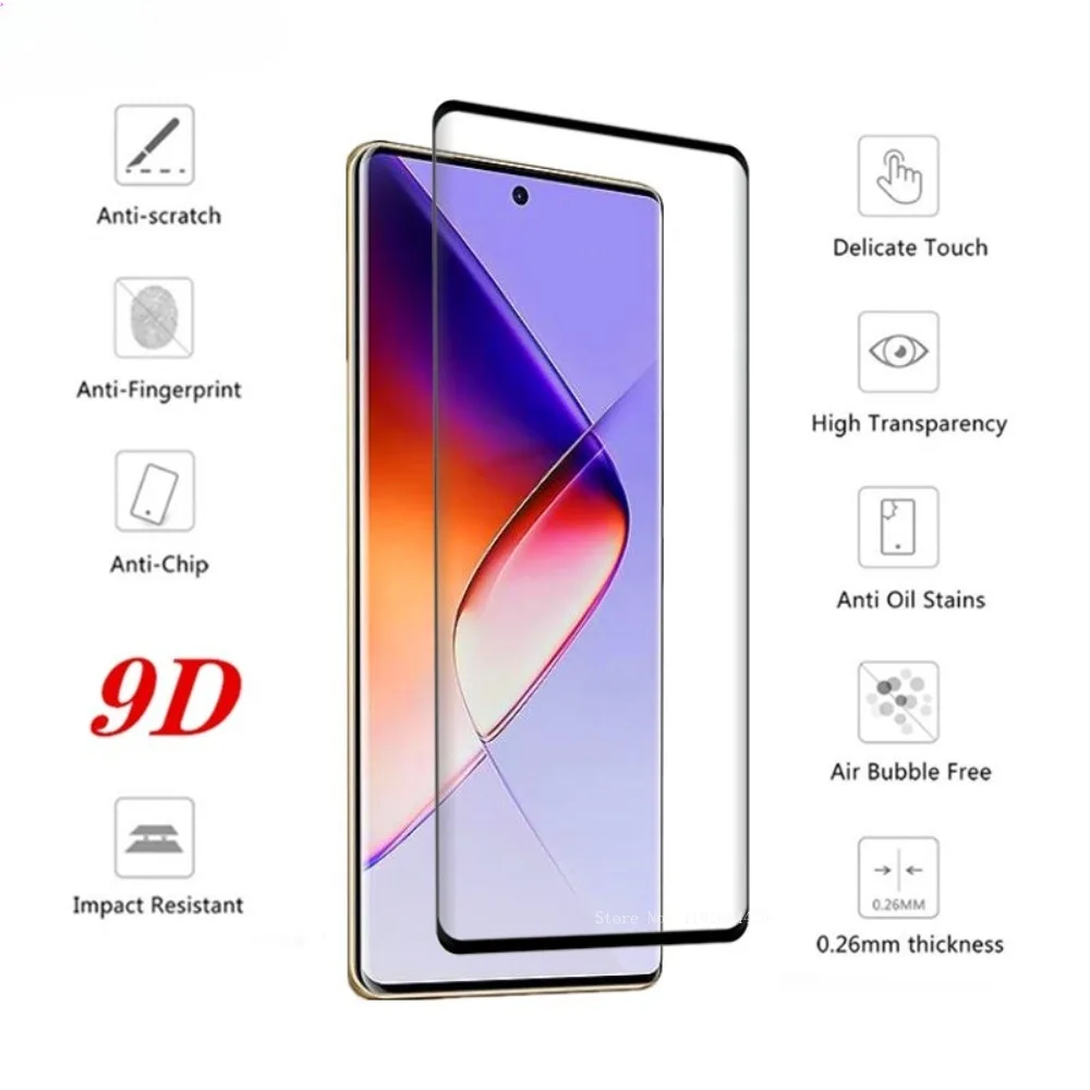 9D Curved Glass For Infinix Note 40 Pro Screen Protector Note 40 Pro+ Anti-Scratch Note 40 pro Soft Fiber Camera film