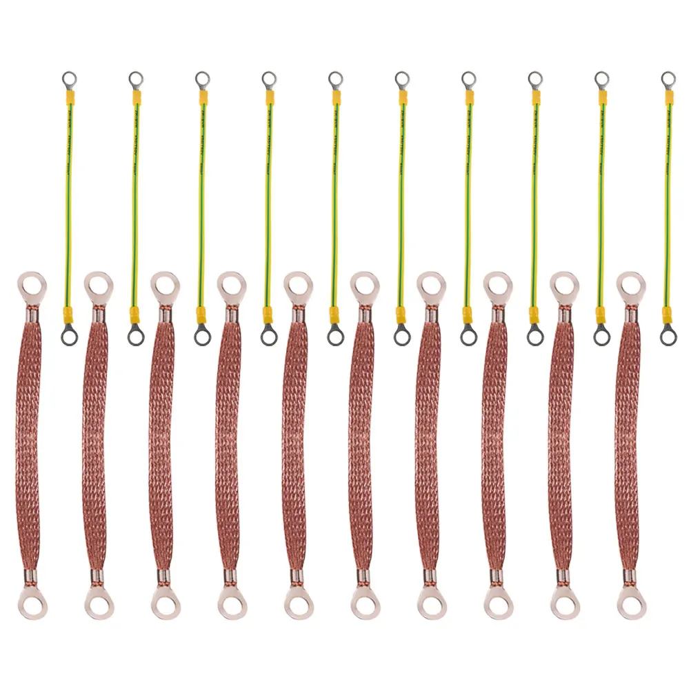 

20 шт. сверхпрочных медных проводов заземления в оплетке для надежности и производительности электрической системы автомобиля