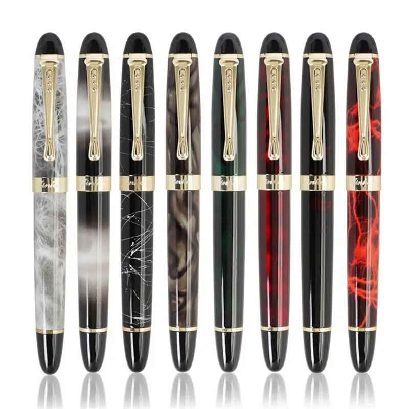 

High Quality Brand Jinhao X450 METAL Fountain Pen Blue Green Golden Ink Pen Office School Business Supplies Writing Gift