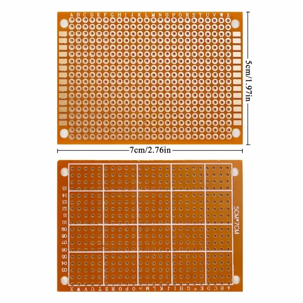 5/10/20PCS 5x7CM PCB Breadboard Protoboard Single-Sided Universal Printed Circuit Boards 1.2MM Thick DIY Set Yellow