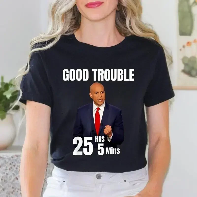 Good Necessary Trouble Corey Booker 25 Hrs And 5 Mins Funny T Shirt