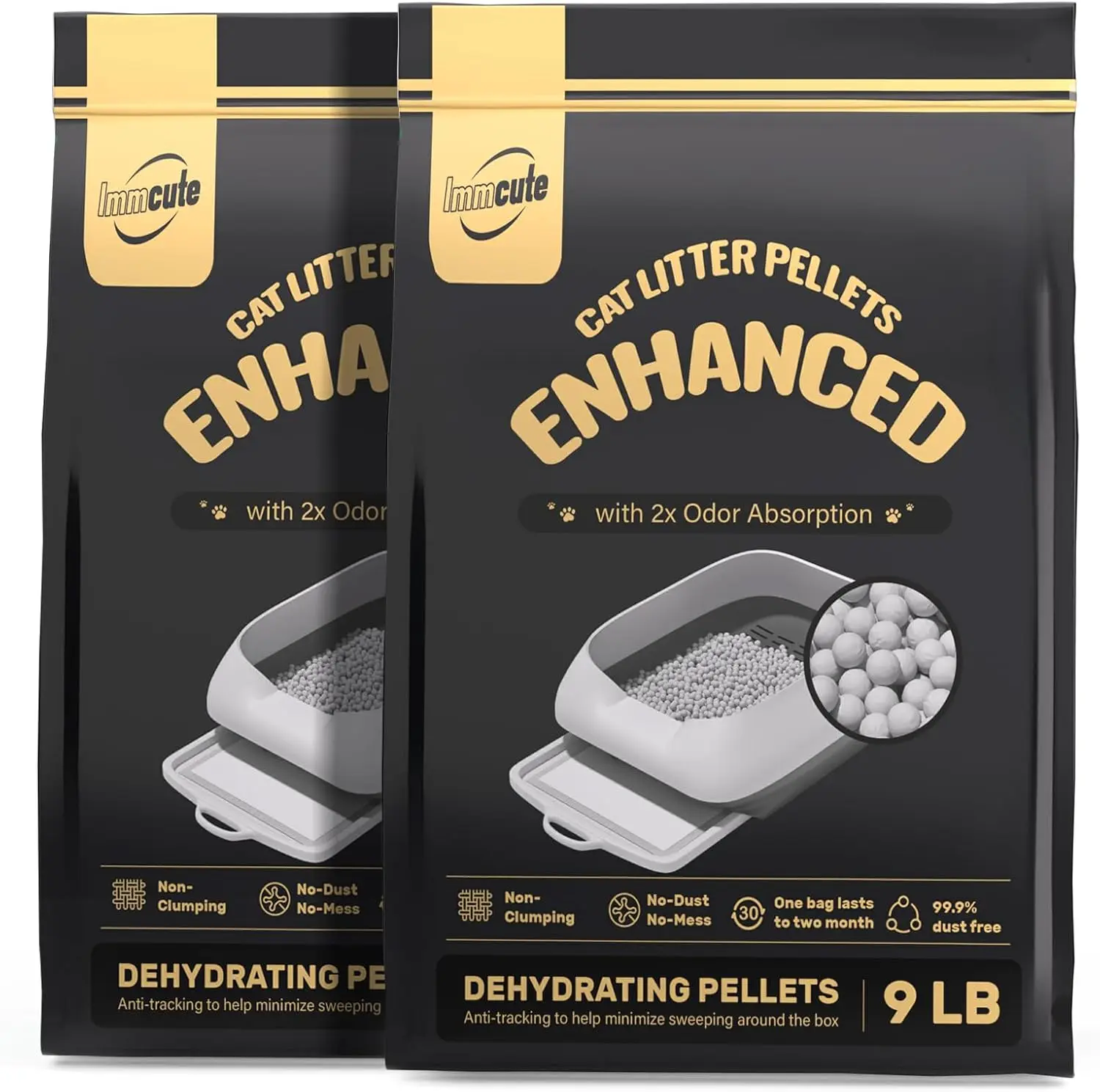 

18 lbs Zeolite Cat Litter Pellets, Long-Lasting Odor Control for Dual-Layer Box Systems