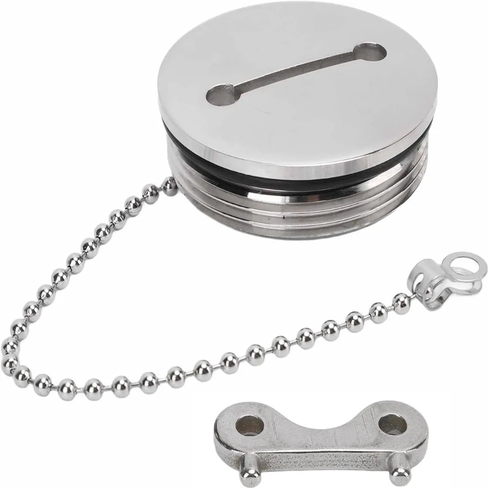 Corrosion Resistant 2 Inch Fuel Tank Cap Polished Finish With Key Marine Hardware With Chain Deck Mount Fuel Filler Cap Yachts