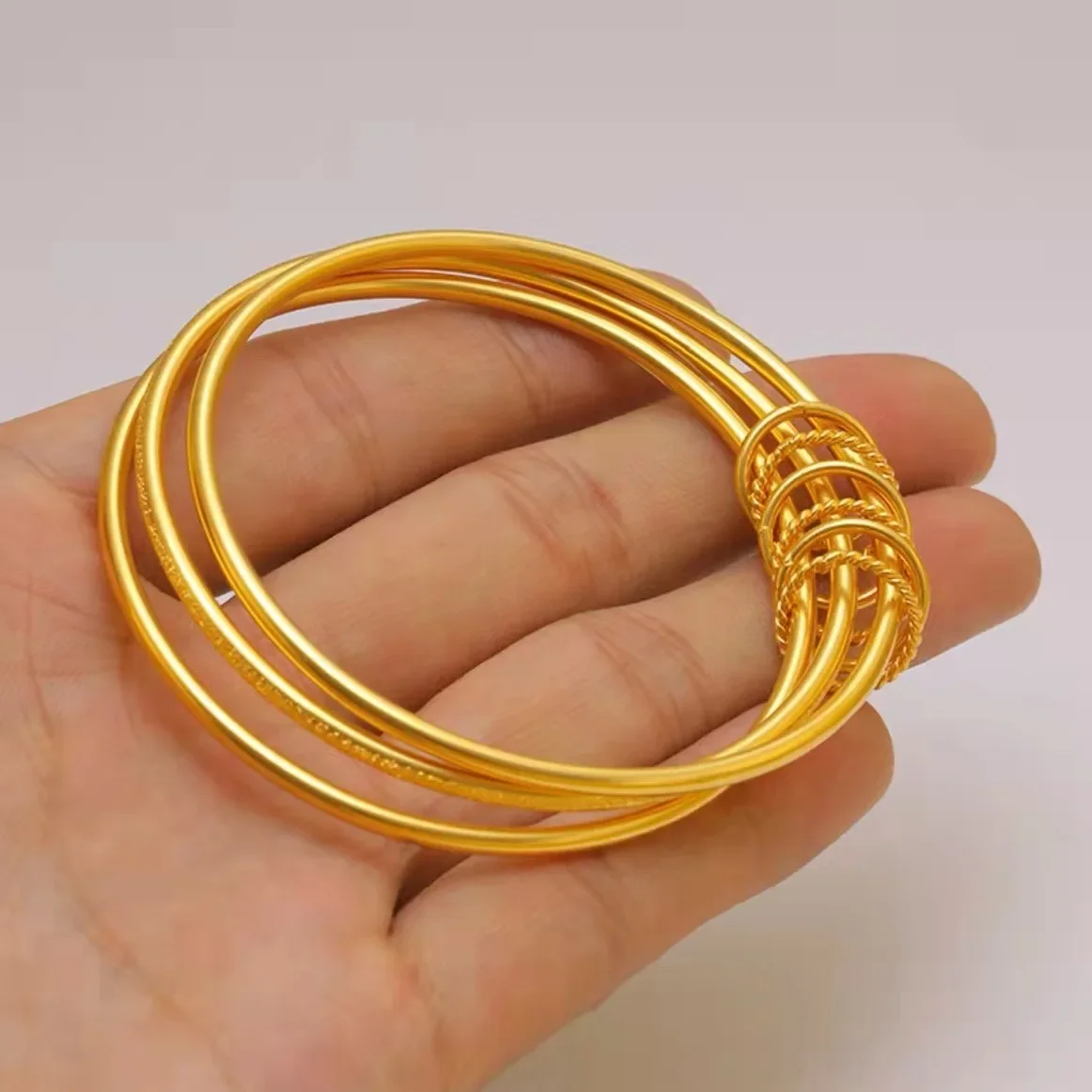 Luxury 9999 24K Real Gold Bracelet   Fixed Mouth Bracelet Valentine's Day Gift for Girlfriend Bangles Bangle Fashion