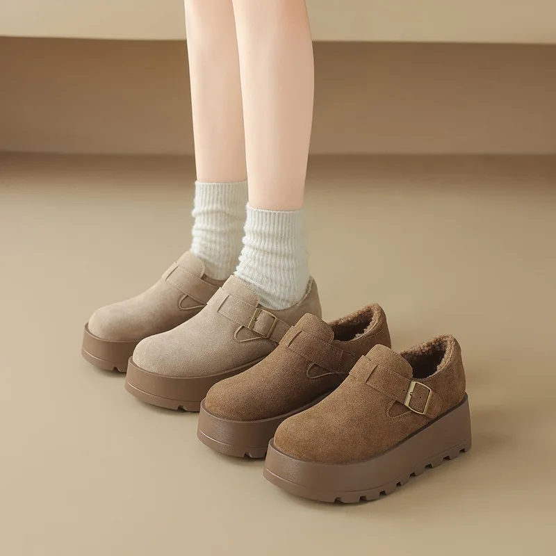 

Платформенные зимние ботинки 2026: Новинка осени-зимы, утепленные, на толстой подошве, с хлопковой подкладкой