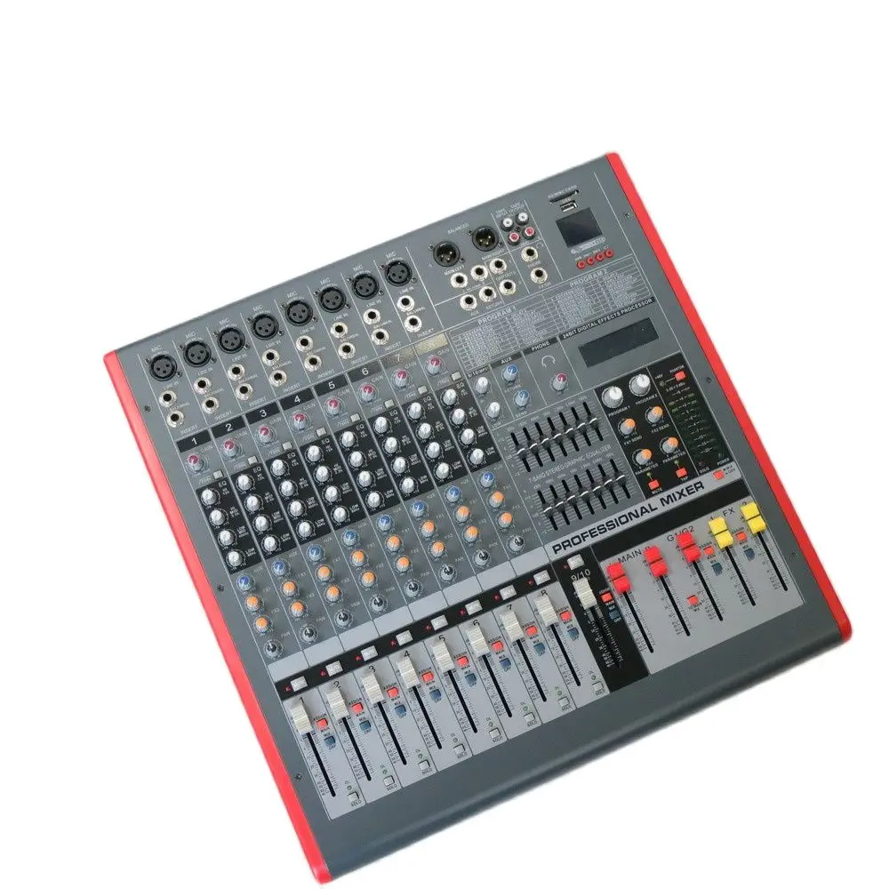 Double Marshalling 8 Channel Mixer Two Group Mixing Console 8 Way 48V Sound Effect EQ Monitor