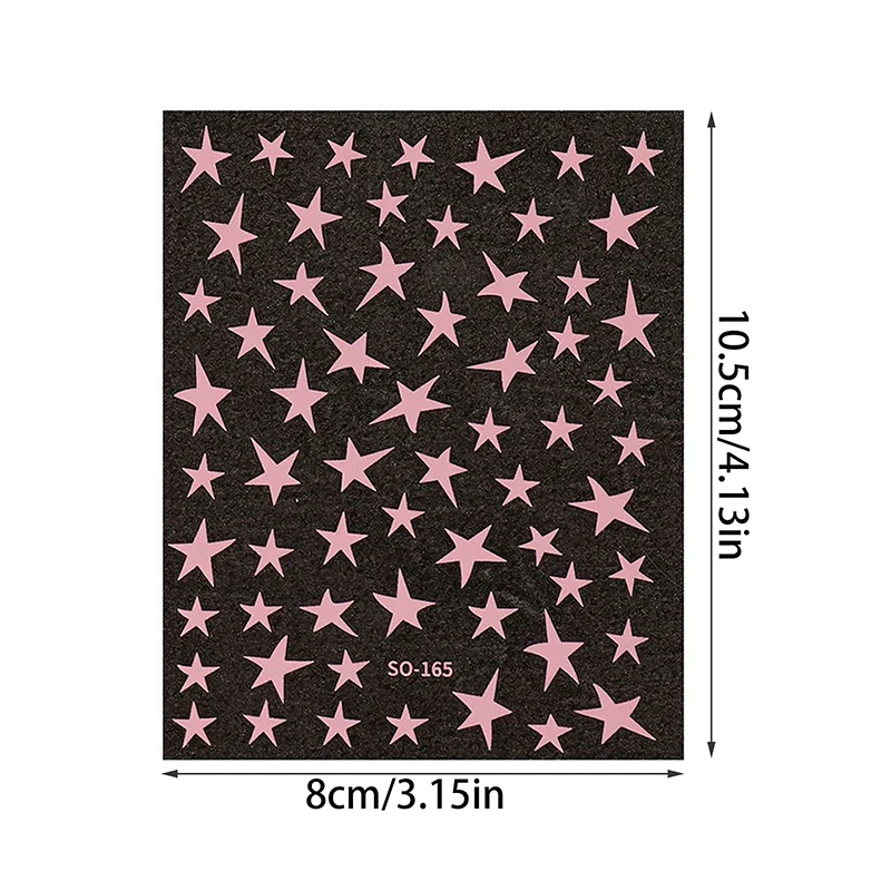 3D Y2K Star Nail Art Sticker Self-Adhesive Pentagram Stars Nail Design For Women Girls Manicure Decoration DIY Salon