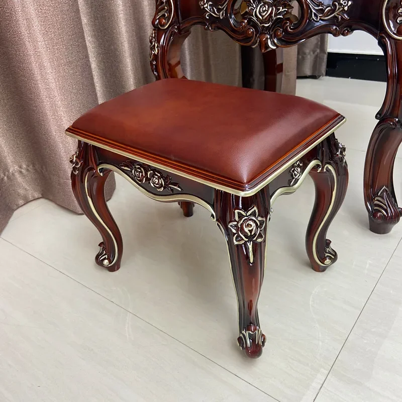 Dressing Table Stool Living Room Tea Table Nail Salon French Round Stool Bedroom Shoe Changing Pouf Container Designer Furniture