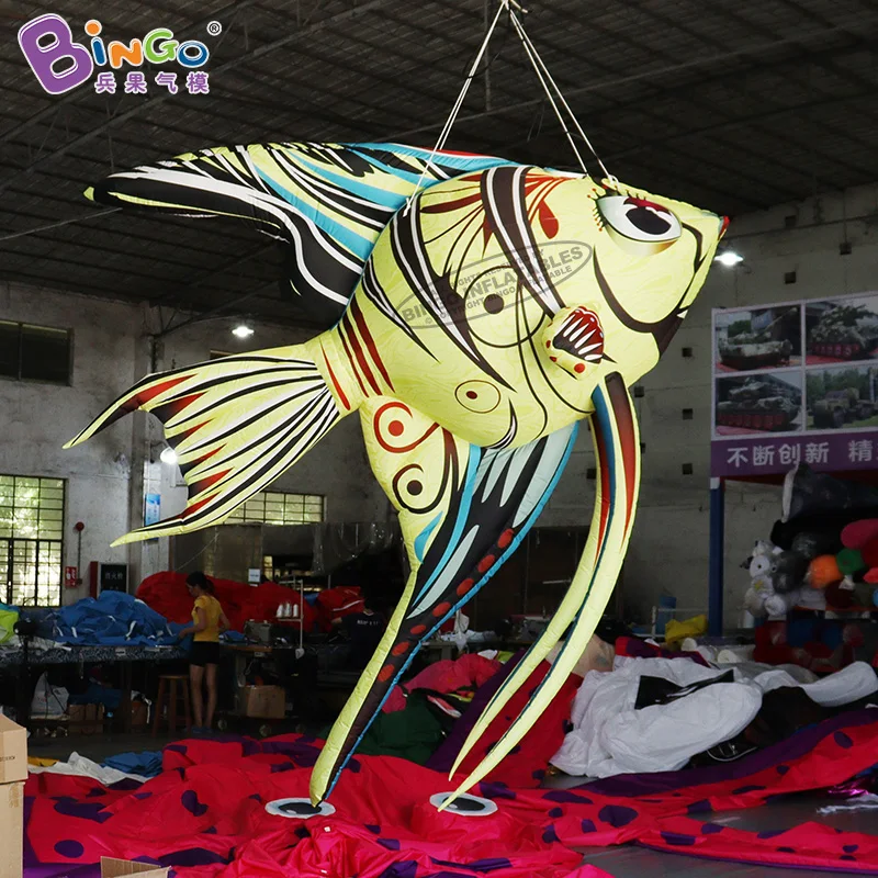 Juguetes inflables, globo de pescado estampado elegante con iluminación para eventos, espectáculo, escenario, decoración para niños, juguetes, muñeca inflable